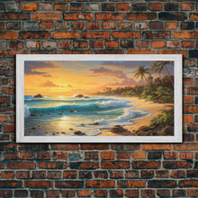 Carregar imagem no visualizador da galeria, Beach Wall Art, Tropical Art Print, Palm Trees Wall Art, Panoramic Art, Wall Art, Canvas Art, Landscape Art, Landscape Print, Travel Print
