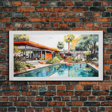 Load image into Gallery viewer, Architectural Print, House Portrait, Watercolor House, Panoramic Art, Wall Art, Canvas Art, Landscape Art, Realtor Thank You, Above Bed Art
