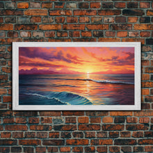 Carregar imagem no visualizador da galeria, Beach Art, Framed Canvas Print, Beach Wall Art, Gift For Him, Above Sofa Art, Centerpiece Art, Wall Decor, Beach Print, Beach Wall Decor
