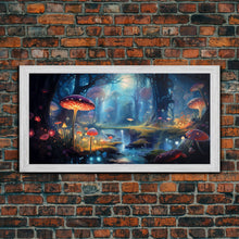 Carregar imagem no visualizador da galeria, Fantasy Art, Dark Fantasy Forest Framed Canvas Print, Elven Decor, Magical Forest, RPG Game Art, Game Room Art, Witchy Decor, Wall Art
