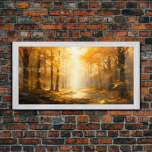 Carregar imagem no visualizador da galeria, Fall Wall Decor, Forest Wall Art, Trees Art Print, Panoramic Art, Wall Art, Canvas Art, Landscape Art Print, Above Bed Décor, Farmhouse Art
