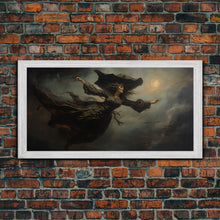 Load image into Gallery viewer, Witch Art Print, Framed Canvas, Halloween Art, Witch Wall Art, Witchy Art, Witch Wall Decor, Witch Sign, Wiccan Art, Gothic Victorian Art
