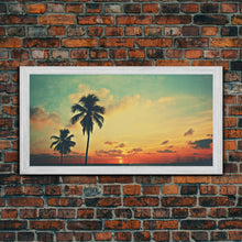 Load image into Gallery viewer, Distressed Old Photo Of Miami Beaches In the 1980s - Framed Canvas Print - Photography Print - Vaporwave Aesthetic Wall Art
