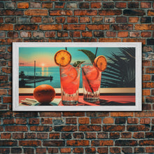 Carregar imagem no visualizador da galeria, Cantarito Cocktail Wall Art, Framed Canvas Print, Bar Decor, Basement Bar Wall Art, Vaporwave Aesthetic Wall Decor, Bar Cart Art
