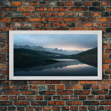 Carregar imagem no visualizador da galeria, Calm Reflection Of A Lake and Mountains, ready to hang canvas print wall art, Lakehouse Cabin Wall Decor

