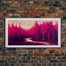 Cargar imagen en el visor de la galería, Fuchsia Forest, Surreal Abstract Trippy Psychedelic Art, Ready To Hang Canvas Print, Framed Wall Art
