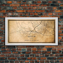 Carregar imagem no visualizador da galeria, Austin Map Print Canvas or Poster, Texas Map Art, Texas Map Print, Vintage Austin Texas Map Framed Art, Retro / Distressed Office Art
