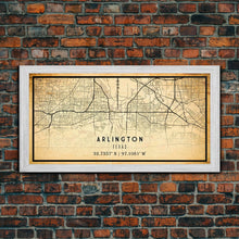 Carregar imagem no visualizador da galeria, Arlington Texas map print poster or framed canvas, Arlington map print poster canvas, Texas city map print poster canvas, Vintage Travel Art
