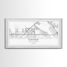 Cargar imagen en el visor de la galería, Fontana Street Map, California Map, Map Art, Minimalist Art, Wall Art, Canvas Art, Gift For Couples, Game Room Prints, Above Bed Décor
