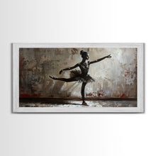 Carregar imagem no visualizador da galeria, Ghostly Ballerina Framed Canvas Print, Halloween Decor, Spooky Vibes Wall Art
