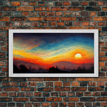 Load image into Gallery viewer, Beautiful sunset canvas print, canvas art, ink painting style
