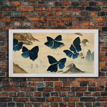 Carregar imagem no visualizador da galeria, Butterfly canvas part, beautiful butterfly wall art, wall art for girls, living room art, guest room butterfly art
