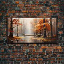 Carregar imagem no visualizador da galeria, Beautiful Fall Centerpiece Landscape Painting Framed Canvas Print, Fall Decor, Thanksgiving Decor, Autumn Decor, Home Decor Fall Decorations
