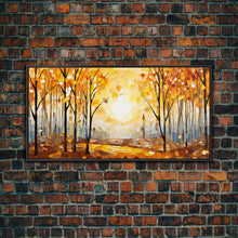 Carregar imagem no visualizador da galeria, Beautiful Fall Decor Framed Canvas Print, Autumn Decor, Fall Wall Art, Above Mantle Wall Art, Art For Mantle Wall Art
