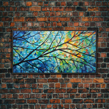 Carregar imagem no visualizador da galeria, Beautiful Impasto Style Tree Branch&amp; Leaves Canvas Print, Framed Wall Art, Above Sofa Art, Air BNB Decor, Framed Wall Decor, Centerpiece Art
