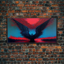 Load image into Gallery viewer, Angel Gabriel, Angelic Art, Gothic Angel Framed canvas print, cool colorful wall decor
