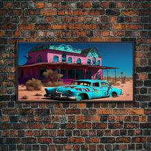 Carregar imagem no visualizador da galeria, Fallout Style Art, Atomic age, abandoned post apocalyptic, framed canvas print, cool wall art
