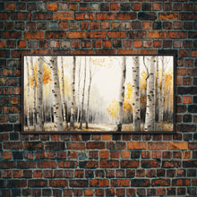 Carregar imagem no visualizador da galeria, Canvas Print Of Abstract Birch Oil Painting, Large Original Art, Fall Birch Forest ,Contemporary Living Room Wall Art Decor
