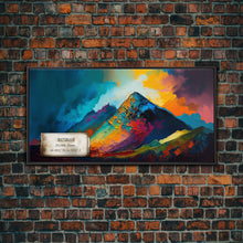 Load image into Gallery viewer, Batura II, Mountain Wall Art, Framed Canvas Print, Mountain landscape Paining Print, Abstract Landscape Art
