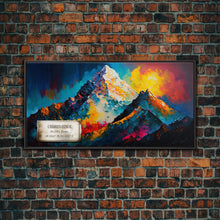 Cargar imagen en el visor de la galería, Churen Himal, Travel Poster Wall Art, Framed Canvas Print, Mountain Art, Mountain Landscape Painting
