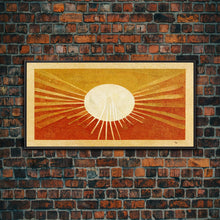 Carregar imagem no visualizador da galeria, Abstract Midcentury Modern Sunburst, Canvas Print, Art Deco Style wall art, sun with sun rays, sun burst, boho style, ready to hang
