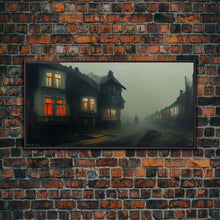 Load image into Gallery viewer, Creepy WildWest Art, canvas print, gloomy abandoned street
