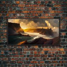 Cargar imagen en el visor de la galería, Cliffs and the sea, canvas print, ocean wall art
