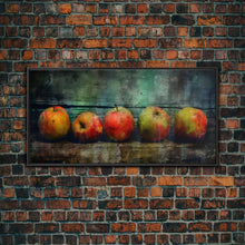 Carregar imagem no visualizador da galeria, Apples Wall Art, Food Wall Decor, Grunge Wall Decor, Kitchen Wall Art, Panoramic Wall Decor, Canvas Print, Wall Art, Framed Canvas Art
