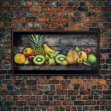 Cargar imagen en el visor de la galería, Fruits Wall Art, Food Wall Decor, Farmhouse Wall Decor, Kitchen Wall Art, Panoramic Wall Decor, Canvas Print, Wall Art, Framed Canvas Art
