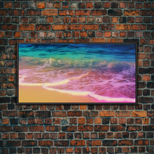 Carregar imagem no visualizador da galeria, Beach Wall Art, Seashore Wall Decor, Seascape Wall Art, Waves Wall Decor, Panoramic Wall Decor, Canvas Print, Wall Art, Framed Canvas Art
