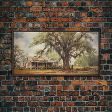Carregar imagem no visualizador da galeria, Abandoned House Wall Decor, Rural Wall Decor, Old Farm House Wall Decor, Panoramic Wall Decor, Canvas Print, Wall Art, Framed Canvas Art
