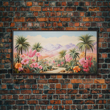 Cargar imagen en el visor de la galería, Flower Wall Art, Desert Landscape Wall Art, Mountain Art, Palm Trees Art, Tropical Art, Panoramic Art, Wall Art, Canvas Art, Landscape Art
