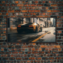 Cargar imagen en el visor de la galería, Cool Supercar Art, Framed Canvas Print, Cyberpunk Sportscar Painting, Futuristic Supercar Painting, Man Cave Decor, Gift For Him, Car Guy
