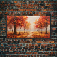 Carregar imagem no visualizador da galeria, Fall Decor, Beautiful Forest In Early Autumn, Landscape Framed Canvas Print Painting, Wall Art, Wall Decor, Autumn Decor, Farmhouse Decor
