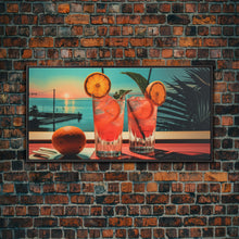 Carregar imagem no visualizador da galeria, Cantarito Cocktail Wall Art, Framed Canvas Print, Bar Decor, Basement Bar Wall Art, Vaporwave Aesthetic Wall Decor, Bar Cart Art
