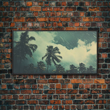 Carregar imagem no visualizador da galeria, A Florida Rain Storm, Framed Canvas Print, Liminal Art, Liminal Spaces, Framed Wall Art, Game Room Decor, Dark Moody Art
