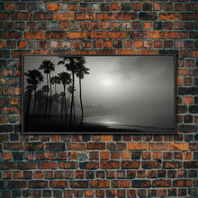 Carregar imagem no visualizador da galeria, Black And White Florida Rain Storm, Framed Canvas Print, Liminal Art, Liminal Spaces, Framed Wall Art, Office Decor, Dark Moody Art
