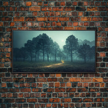 Carregar imagem no visualizador da galeria, Gloomy Spooky Forest, ready to hang canvas print wall art, Lakehouse Cabin Wall Decor
