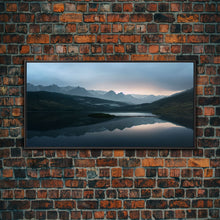 Carregar imagem no visualizador da galeria, Calm Reflection Of A Lake and Mountains, ready to hang canvas print wall art, Lakehouse Cabin Wall Decor
