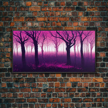 Load image into Gallery viewer, Purple Haunted Forest, Surreal Abstract Trippy Psychedelic Art, Ready To Hang Canvas Print, Framed Wall Art
