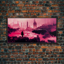 Load image into Gallery viewer, Surreal Dystopian Cyberpunk Art, ready to hang canvas print, framed art
