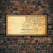 Load image into Gallery viewer, Long Beach map print poster or framed canvas | California map print poster canvas | Long Beach city map print poster canvas, distressed map
