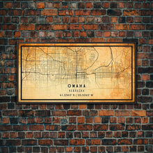 Load image into Gallery viewer, Omaha Nebraska map print poster or framed canvas, Omaha map print poster canvas, Omaha city map print poster canvas, Vintage Travel Art
