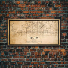 Cargar imagen en el visor de la galería, Beijing China map print poster or framed canvas, Beijing map print poster canvas, Beijing city map print poster canvas, Vintage Travel Art
