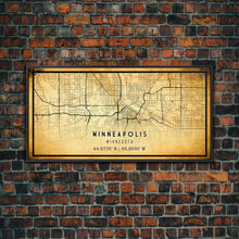 Load image into Gallery viewer, Minneapolis map print poster or framed canvas, Minnesota map print poster canvas, Minneapolis road map print poster canvas
