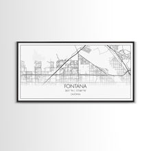 Cargar imagen en el visor de la galería, Fontana Street Map, California Map, Map Art, Minimalist Art, Wall Art, Canvas Art, Gift For Couples, Game Room Prints, Above Bed Décor
