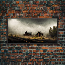 Carregar imagem no visualizador da galeria, Ghost town canvas art, wild west theme, abandoned art
