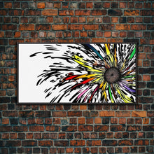 Carregar imagem no visualizador da galeria, Abstract Flower Art - Exploding Flower - Rainbow Flower Painting / Canvas Print - Framed Wall Art - Unique Minimalist / Expressionist Art
