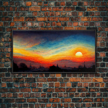 Load image into Gallery viewer, Beautiful sunset canvas print, canvas art, ink painting style
