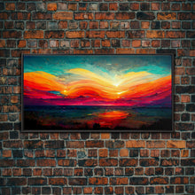 Carregar imagem no visualizador da galeria, Beautiful sunset canvas print, canvas art, ink painting style, abstract sunset wall art, cool wall art
